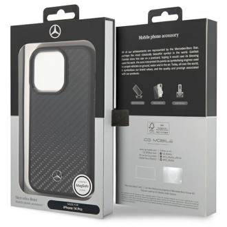 Mercedes MEHMP14LRCABK iPhone 14 Pro 6,1" černo/černý karbonový pevný obal Dynamic Line