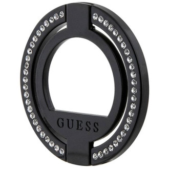 Guess MagSafe Ring stojan GURMSALDGK černá/černá drahokamu