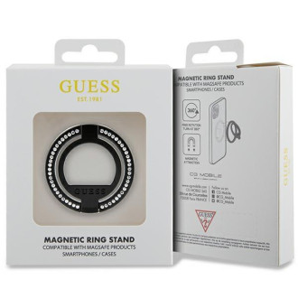 Guess MagSafe Ring stojan GURMSALDGK černá/černá drahokamu