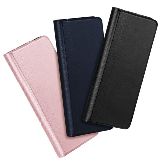 Kožené flipové pouzdro na peněženku Samsung Galaxy Z Fold5 5G Dux Ducis Bril – růžové