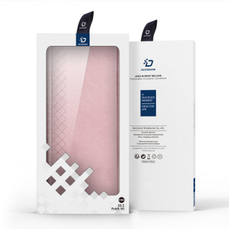Kožené flipové pouzdro na peněženku Samsung Galaxy Z Fold5 5G Dux Ducis Bril – růžové