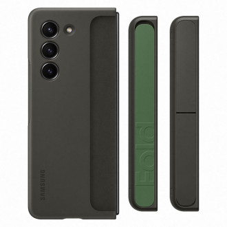 Silikonové pouzdro pro Samsung Galaxy Z Fold 5 se stojánkem a popruhem - černé