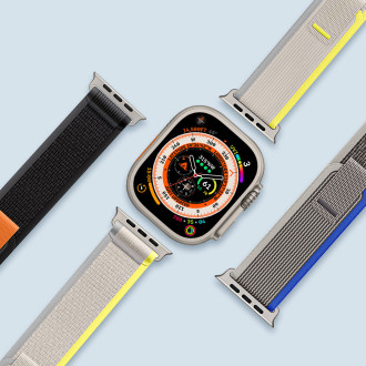 Sportovní řemínek na suchý zip pro Apple Watch Ultra/8/7/6/SE/5/4/3/2/1 (42, 44, 45, 49 mm) Dux Ducis Strap YJ verze – žluto-béžová