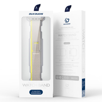 Sportovní řemínek na suchý zip pro Apple Watch Ultra/8/7/6/SE/5/4/3/2/1 (42, 44, 45, 49 mm) Dux Ducis Strap YJ verze – žluto-béžová