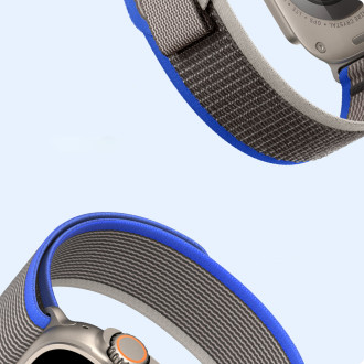 Sportovní řemínek na suchý zip pro Apple Watch Ultra/8/7/6/SE/5/4/3/2/1 (42, 44, 45, 49 mm) Dux Ducis Strap YJ verze – modrá šedá