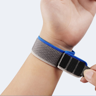 Sportovní řemínek na suchý zip pro Apple Watch 8 / 7 / 6 / SE / 5 / 4 / 3 / 2 / 1 (38, 40, 41 mm) Dux Ducis Strap YJ verze - modrá šedá