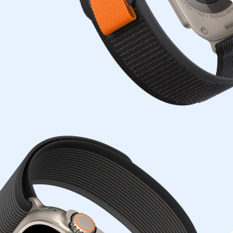 Sportovní řemínek na suchý zip pro Apple Watch 8 / 7 / 6 / SE / 5 / 4 / 3 / 2 / 1 (38, 40, 41 mm) Dux Ducis Strap YJ verze - černá / šedá