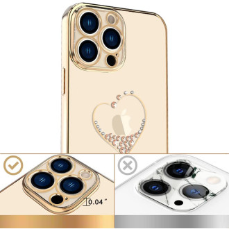 Kingxbar Wish Series case decorated with original Swarovski Crystals iPhone 13 gold