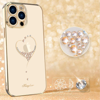 Kingxbar Wish Series case decorated with original Swarovski crystals iPhone 13 Pro Max gold