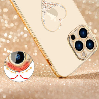 Kingxbar Wish Series case decorated with original Swarovski crystals iPhone 13 Pro Max gold