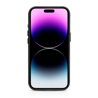 Kožené pouzdro kompatibilní s MagSafe pro iPhone 15 Pro Max iCarer Oil Wax Premium Leather – černé