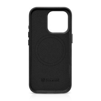 Kožené pouzdro kompatibilní s MagSafe pro iPhone 15 Pro Max iCarer Oil Wax Premium Leather – černé