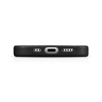 Kožené pouzdro kompatibilní s MagSafe pro iPhone 15 Pro Max iCarer Oil Wax Premium Leather – černé