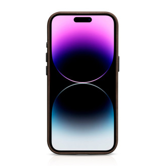 Kožené pouzdro kompatibilní s MagSafe pro iPhone 15 Pro iCarer Oil Wax Premium Leather - hnědé