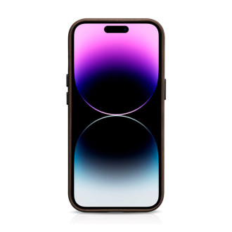 Kožené pouzdro kompatibilní s MagSafe pro iPhone 15 Plus iCarer Oil Wax Premium Leather - hnědé