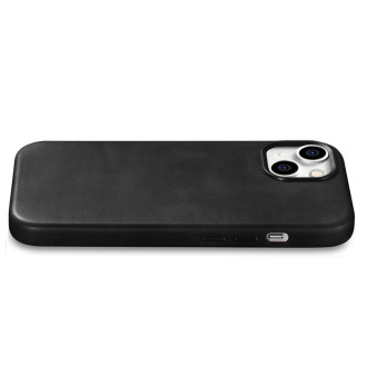 iPhone 15 Plus iCarer Oil Wax Premium Leather MagSafe kompatibilní kožené pouzdro – černé