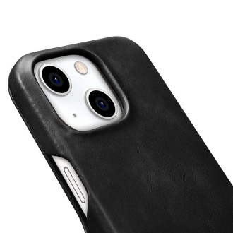 iPhone 15 Plus iCarer Oil Wax Premium Leather MagSafe kompatibilní kožené pouzdro – černé