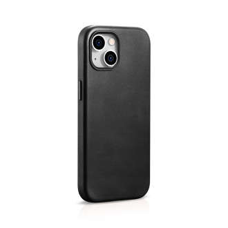 iPhone 15 iCarer Oil Wax Premium Leather MagSafe kompatibilní kožené pouzdro – černé