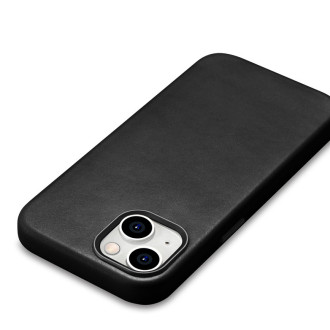 iPhone 15 iCarer Oil Wax Premium Leather MagSafe kompatibilní kožené pouzdro – černé