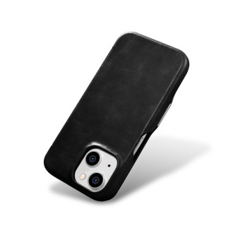 iPhone 15 iCarer Oil Wax Premium Leather MagSafe kompatibilní kožené pouzdro – černé