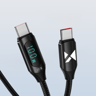 USB C - USB C kabel Wozinsky WUCCC1 s PD displejem 100W 1m - černý