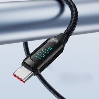 USB C - USB C kabel Wozinsky WUCCC1 s PD displejem 100W 1m - černý