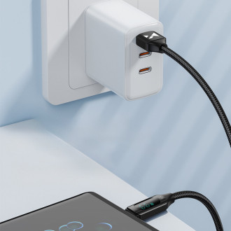 Wozinsky WUACC2 USB A - USB C kabel s displejem 66W 6A 2m - černý