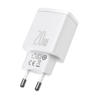 [RETURNED ITEM]  Baseus Compact Fast USB / USB Type C Charger 20W 3A Power Delivery Quick Charge 3.0 white (CCXJ-B02)