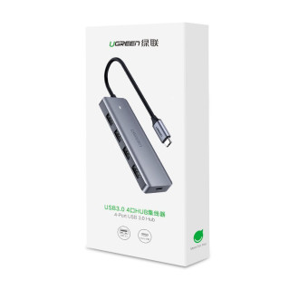 [RETURNED ITEM]  HUB USB Type C splitter - 4x USB 3.2 Gen 1 with USB Type C power port gray (CM219 70336)