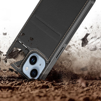 Peněženka 3v1 se stojánkem pro iPhone 15 Plus MagSafe RFID Blocker Dux Ducis Rafi Mag - černá