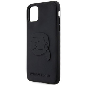 Karl Lagerfeld KLHCN613DRKNK iPhone 11 / Xr 6,1" černo/černé pevné pouzdro Gumová hlava Karl Head 3D