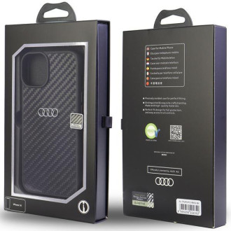 Audi Carbon Fiber iPhone 12/12 Pro 6,1&quot; černý/černý pevný obal AU-TPUPCIP12P-R8/D2-BK