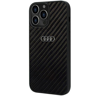 Audi Carbon Fiber iPhone 13 Pro Max 6,7&quot; černo/černý pevný obal AU-TPUPCIP13PM-R8/D2-BK