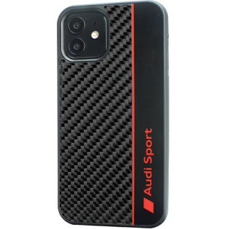 Audi Carbon Fiber Stripe iPhone 11 / Xr 6,1&quot; černý/černý pevný obal AUS-TPUPCIP11-R8/D1-BK
