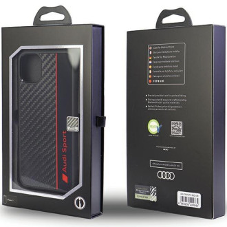 Audi Carbon Fiber Stripe iPhone 11 / Xr 6,1&quot; černý/černý pevný obal AUS-TPUPCIP11-R8/D1-BK