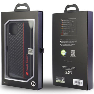 Audi Carbon Fiber Stripe iPhone 12/12 Pro 6,1&quot; černý/černý pevný obal AUS-TPUPCIP12P-R8/D1-BK