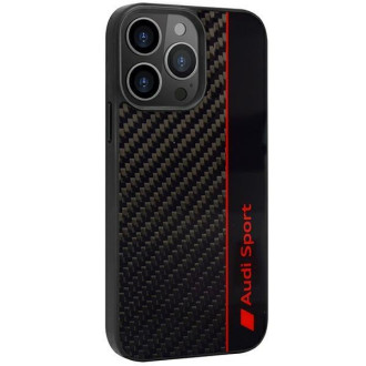 Audi Carbon Fiber Stripe iPhone 13 Pro Max 6,7&quot; černý/černý pevný obal AUS-TPUPCIP13PM-R8/D1-BK