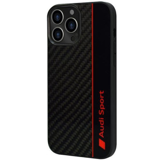 Audi Carbon Fiber Stripe iPhone 13 Pro Max 6,7&quot; černý/černý pevný obal AUS-TPUPCIP13PM-R8/D1-BK