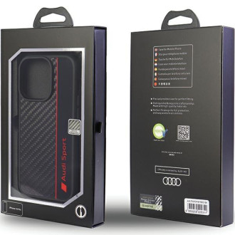 Audi Carbon Fiber Stripe iPhone 13 Pro Max 6,7&quot; černý/černý pevný obal AUS-TPUPCIP13PM-R8/D1-BK
