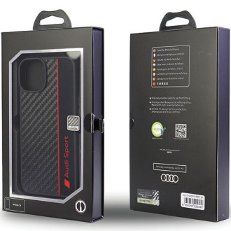 Audi Carbon Fiber Stripe iPhone 14 6,1&quot; černý/černý pevný obal AUS-TPUPCIP14-R8/D1-BK