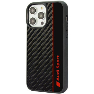 Audi Carbon Fiber Stripe iPhone 14 Pro 6,1&quot; černo/černý pevný obal AUS-TPUPCIP14P-R8/D1-BK