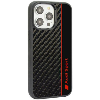 Audi Carbon Fiber Stripe iPhone 14 Pro 6,1&quot; černo/černý pevný obal AUS-TPUPCIP14P-R8/D1-BK