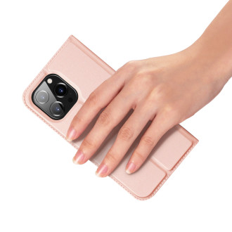 Peněženka Dux Ducis Skin Pro pro iPhone 15 Pro – růžová