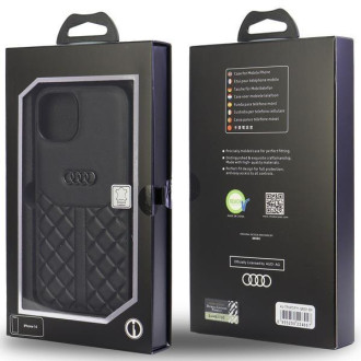 Originální kožený kryt Audi na iPhone 11 / Xr 6,1&quot; černý/černý AU-TPUPCIP11R-Q8/D1-BK
