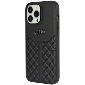Audi originální kožený iPhone 13 Pro / 13 6,1&quot; černý/černý pevný obal AU-TPUPCIP13P-Q8/D1-BK