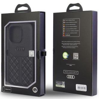 Audi originální kožený iPhone 13 Pro / 13 6,1&quot; černý/černý pevný obal AU-TPUPCIP13P-Q8/D1-BK