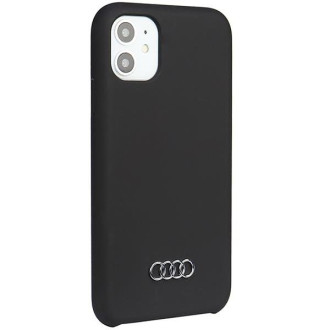 Audi silikonové pouzdro iPhone 11 / Xr 6,1&quot; černo/černé pevné pouzdro AU-LSRIP11-Q3/D1-BK