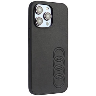 Audi Synthetic Leather iPhone 14 Pro Max 6,7&quot; černý/černý pevný obal AU-TPUPPCIP14PM-TT/D1-BK