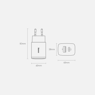 [RETURNED ITEM] Baseus Compact Fast USB / USB Type C Charger 20W 3A Power Delivery Quick Charge 3.0 black (CCXJ-B01)