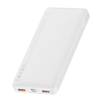 Baseus Bipow rychlonabíjecí power banka 10000mAh 20W bílá (Overseas Edition) + USB-A - Micro USB kabel 0,25m bílý (PPBD050502)